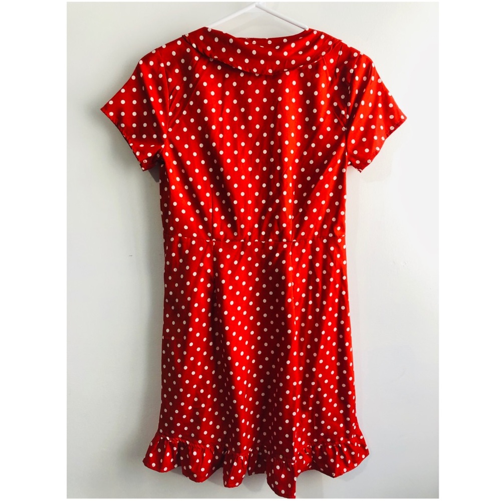🇨🇦 Retro Polka Dot Ruffle Sailor Pinup Dress - Picture 2 of 10